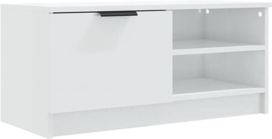 The Living Store Tv-meubel hoogglans wit 80 x 35 x 36.5 cm praktisch en stevig - Foto 1