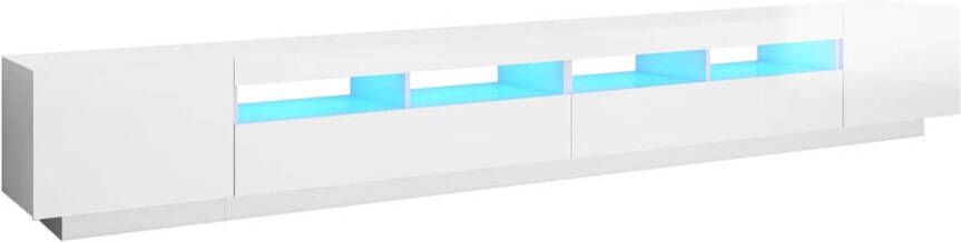 The Living Store TV meubel Hoogglans wit LED RGB verlichting 300 x 35 x 40 cm USB aansluiting