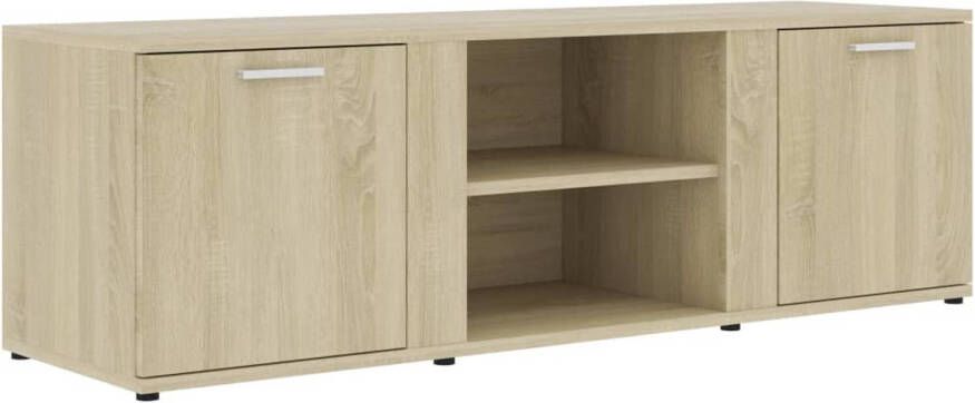 The Living Store TV-meubel Hout 120x34x37 cm Klassiek design Sonoma Eiken 2 deuren en 2 open vakken Montage vereist