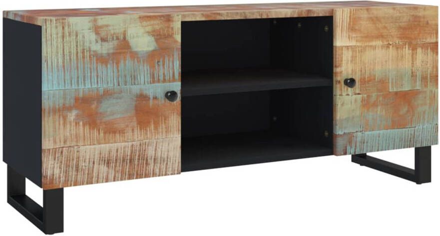 The Living Store TV-meubel Industrieel 105 x 33 x 46 cm Massief gerecycled hout Opbergruimte Stevig blad