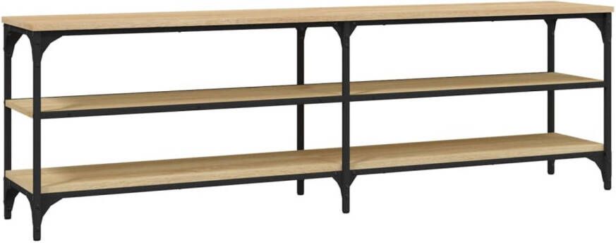 The Living Store TV-meubel Industrieel 160 x 30 x 50 cm Sonoma eiken Duurzaam hout en ijzer