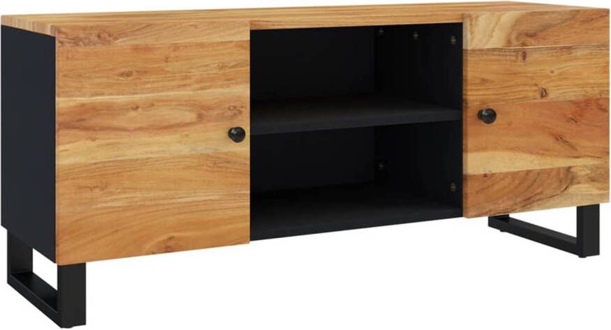 The Living Store Tv-meubel Industrieel Acaciahout 105x33x46cm Zwart frame