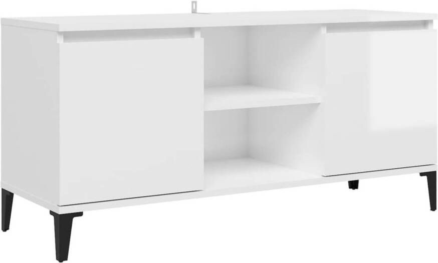 The Living Store Tv-meubel Industriële Charme Hoogglans Wit 103.5 x 35 x 50 cm Montage vereist