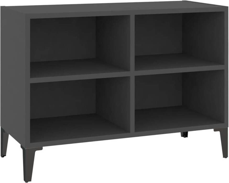 The Living Store TV-meubel industriële charme stabiel en stevig grijs 69.5 x 30 x 50 cm met 4 vakken