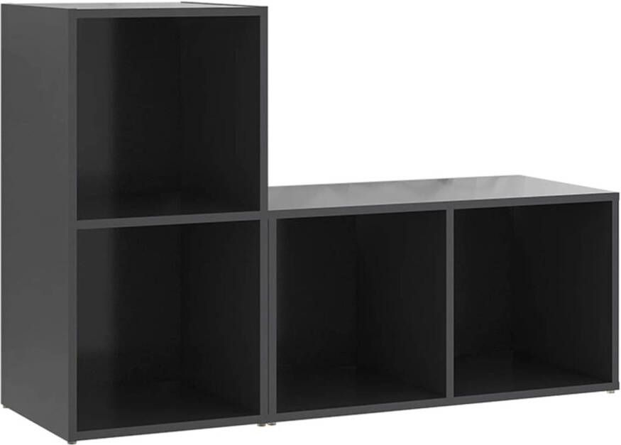 The Living Store Tv-meubelen 2 st 72x35x36-5 cm spaanplaat grijs Kast