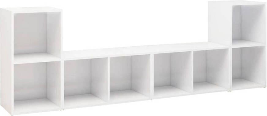 The Living Store TV-meubel Klassiek Hoogglans Wit 72 x 35 x 36.5 cm