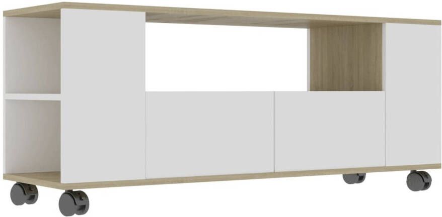 The Living Store TV-meubel Klassiek 120 x 35 x 48 cm 2 lades zijvakken open schap
