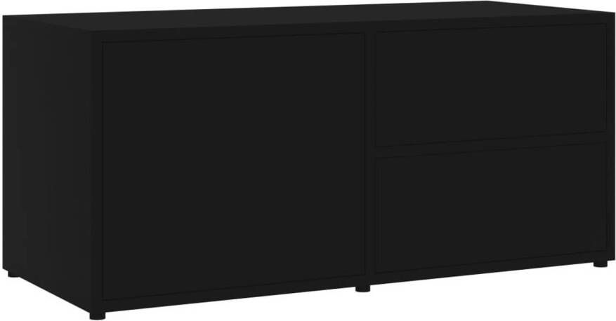 The Living Store Tv-meubel klassieke stijl spaanplaat 80 x 34 x 36 cm zwart