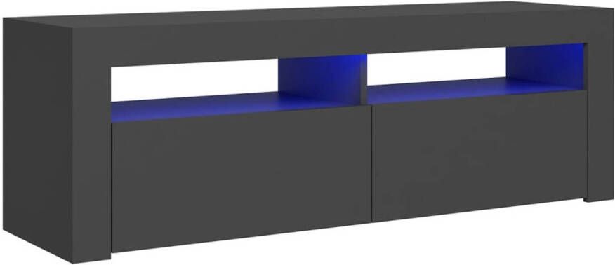 The Living Store TV-meubel LED-verlichting grijs 120 x 35 x 40 cm trendy ontwerp stevige constructie - Foto 1