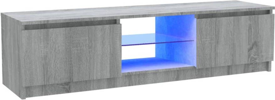The Living Store Tv-meubel LED-verlichting Grijs Sonoma Eiken 120 x 30 x 35.5 cm Trendy Ontwerp