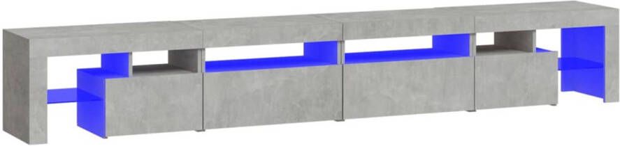 The Living Store TV-meubel LED-verlichting Kleur- betongrijs Materiaal- bewerkt hout Afmetingen- 260 x 36.5 x 40 cm - Foto 1