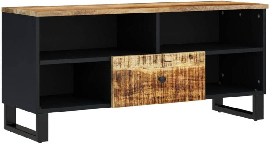 The Living Store TV-meubel Mangohout 100 x 33 x 46 cm opbergruimte en uitstalfunctie - Foto 1