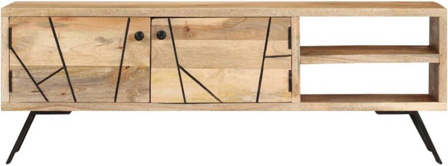 The Living Store tv-meubel Classic Mangohout 110 x 30 x 40 cm Massief Duurzaam Opbergruimte - Foto 1