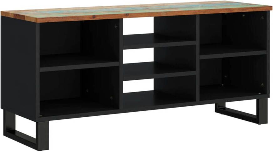 The Living Store TV-meubel Massief Gerecycled Hout 100x33x46 cm Opbergruimte en Stabiele Poten