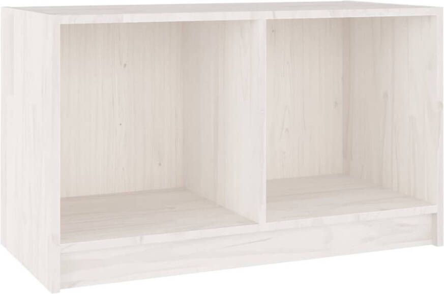 The Living Store Stereokast TV-meubel 70 x 33 x 42 cm wit massief grenenhout