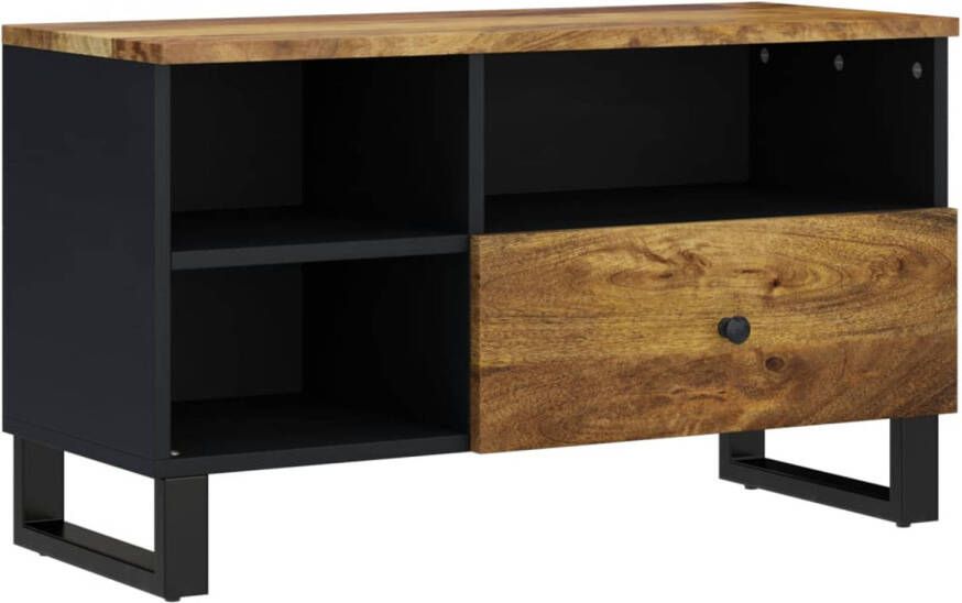 The Living Store TV-meubel Massief mangohout 80 x 33 x 46 cm Stabiele poten Uitstalfunctie