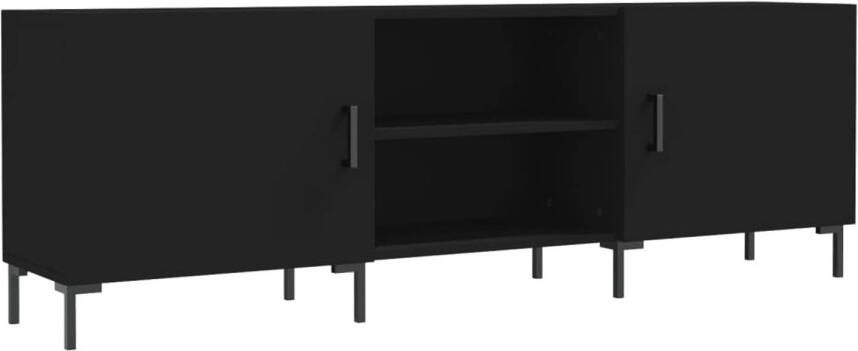 The Living Store Tv-meubel 150x30x50 cm bewerkt hout zwart Kast