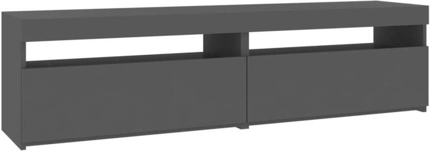 The Living Store TV-meubel Mediakasten 75 x 35 x 40 cm Grijs hout Met RGB LED-verlichting - Foto 1