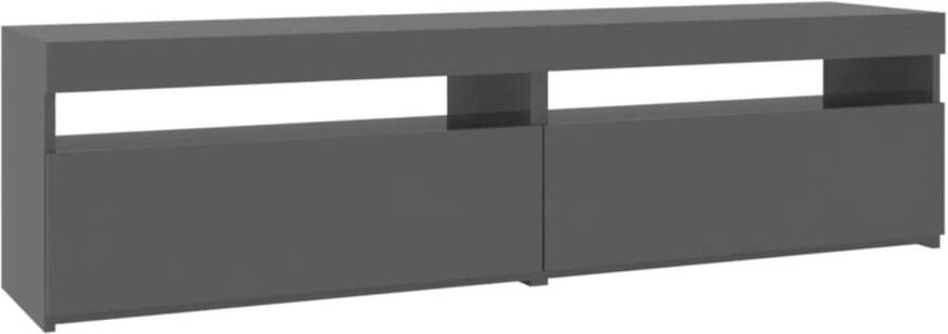 The Living Store TV-meubel Modern Hoogglans grijs 75 x 35 x 40 cm RGB LED-verlichting
