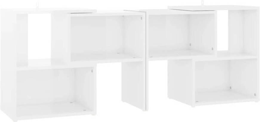 The Living Store TV-meubel Modulair ontwerp Hoogglans wit Spaanplaat 104 x 30 x 52 cm
