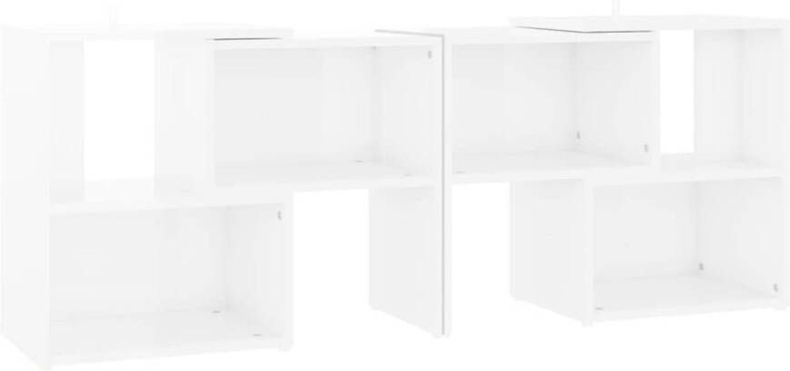 The Living Store TV-meubel modulair ontwerp wit bewerkt hout 104 x 30 x 52 cm