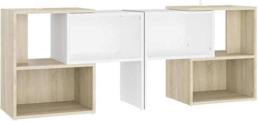 The Living Store TV-meubel Modulair ontwerp Geordend opbergen Wit sonoma eiken 104x30x52 cm Montage vereist