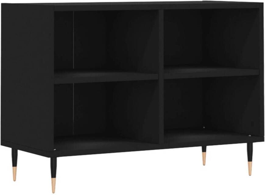 The Living Store TV-meubel naam TV-meubels 69.5 x 30 x 50 cm Zwart Hout en IJzer - Foto 1