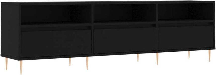 The Living Store TV-meubel Opbergkast 150 x 30 x 44.5 cm Zwart Tv-meubel Tv Kast Opbergkast Zwarte Meubels Houten Meubels