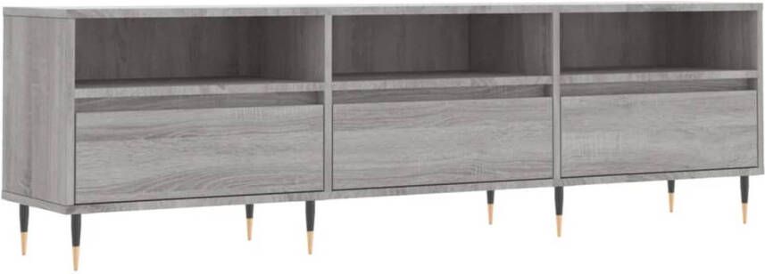 The Living Store Tv-meubel Opbergruimte Grijs Sonoma Eiken 150x30x44.5 cm Hout IJzer