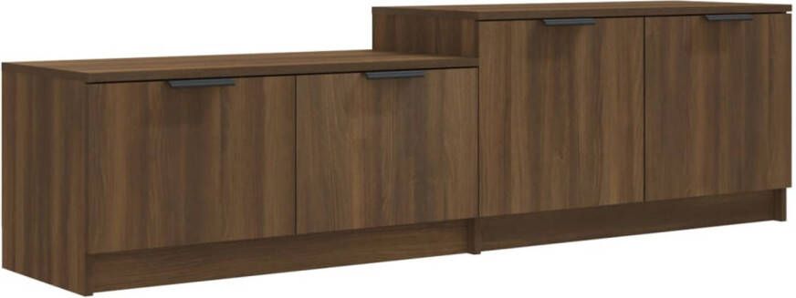 The Living Store Tv-meubel 158-5x36x45 cm bewerkt hout bruineikenkleurig Kast