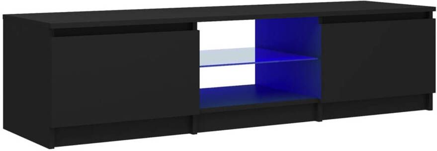 The Living Store TV-meubel s TV-meubels 140 x 40 x 35.5 cm RGB LED-verlichting - Foto 1