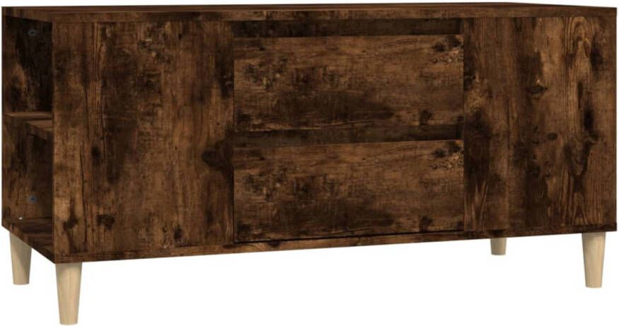 The Living Store Tv-meubel Scandinavische stijl 102x44.5x50 cm Gerookt eiken Duurzaam hout