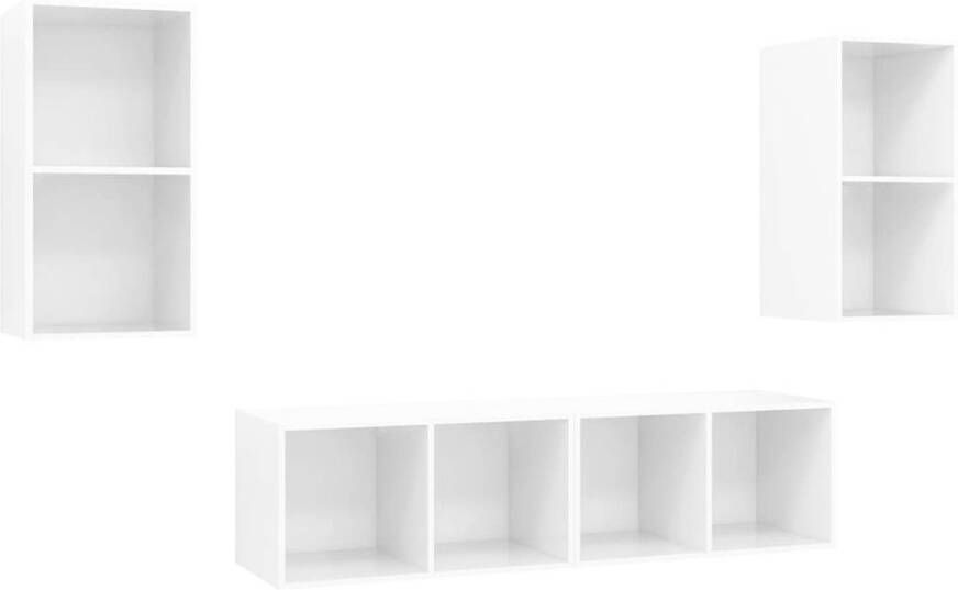 The Living Store TV-meubel set Hoogglans wit 37 x 37 x 72 cm Montage vereist - Foto 1