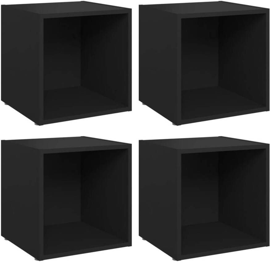 The Living Store TV-meubelset zwart 37 x 35 x 37 cm stabiel en duurzaam eenvoudig schoon te maken