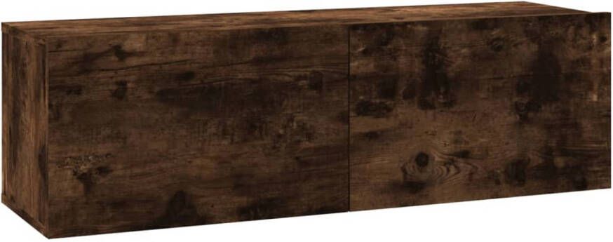 The Living Store TV-meubel Smoked Oak 100x30x30 cm Wall-mounted
