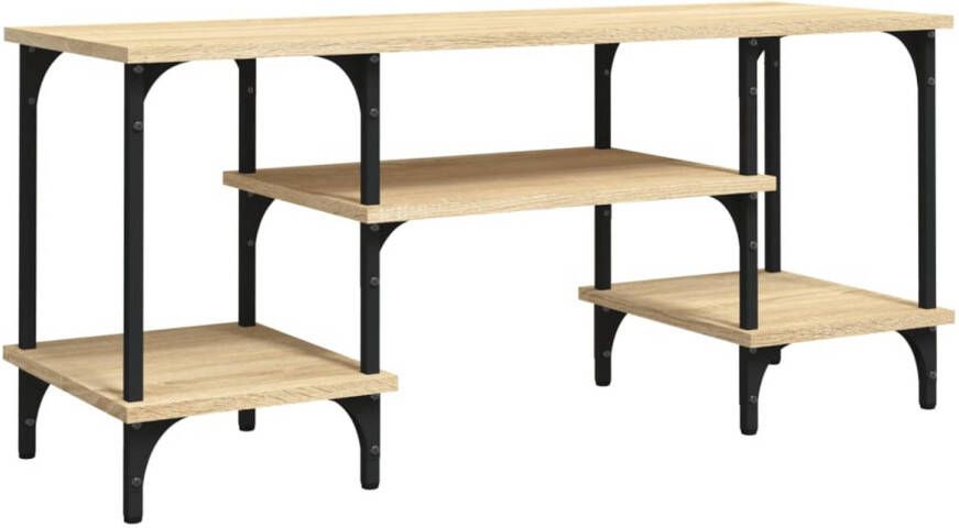 The Living Store TV-meubel Sonoma Eiken 102 x 35 x 45.5 cm Duurzaam hout Metalen voeten - Foto 1