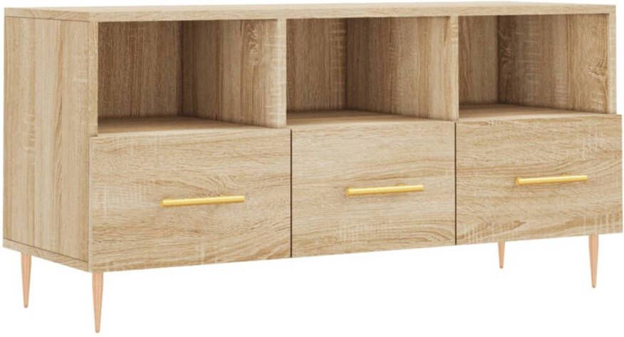 The Living Store TV-meubel Sonoma Eiken 102 x 36 x 50 cm Stevig en praktisch design