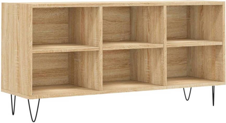 The Living Store Tv-meubel 103-5x30x50 cm bewerkt hout sonoma eikenkleurig Kast