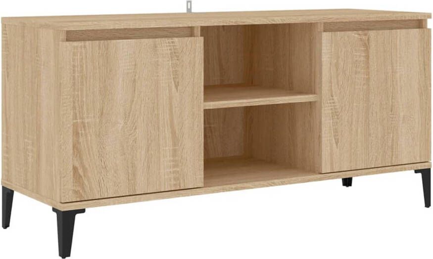 The Living Store Tv-meubel Sonoma eiken 103.5 x 35 x 50 cm Industriële stijl
