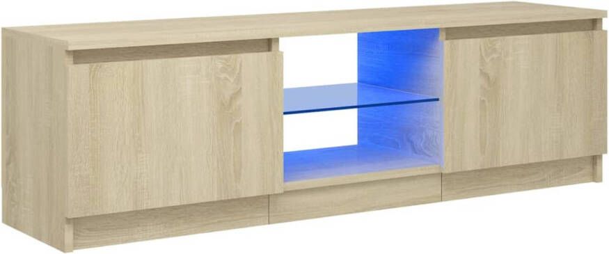The Living Store TV-meubel LED-verlichting sonoma eiken 120 x 30 x 35.5 cm trendy ontwerp