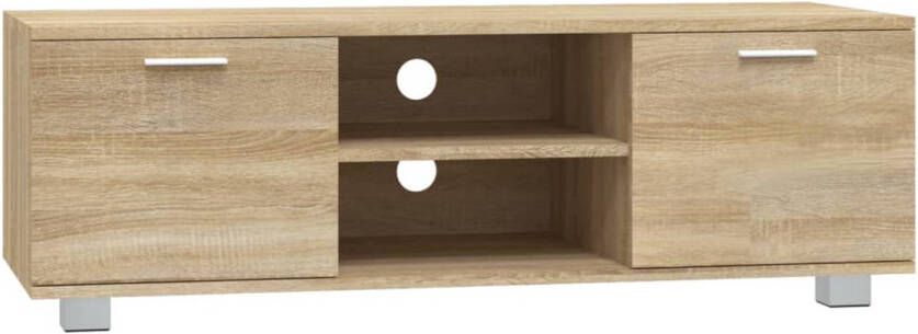 The Living Store TV-meubel Sonoma eiken 120 x 40.5 x 35 cm Duurzaam hout 4 vakken Kabelgaten - Foto 1