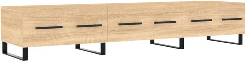 The Living Store Tv-meubel Sonoma eiken 150x36x30cm opbergruimte ijzeren poten