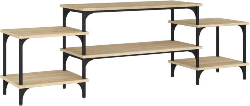The Living Store vidaXL Tv-meubel 157x35x52 cm bewerkt hout sonoma eikenkleurig Tv-meubel Salontafel Houten Tv-stand Sonoma Eiken Bruine Tv Kast
