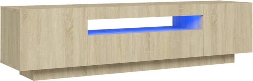 The Living Store TV-meubel LED-verlichting sonoma eiken 160 x 35 x 40 cm trendy ontwerp - Foto 1