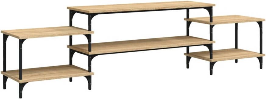 The Living Store TV-meubel Sonoma Eiken 197 x 35 x 52 cm Duurzaam bewerkt hout en staal Opbergruimte - Foto 1