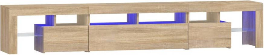 The Living Store vidaXL Tv-meubel met LED-verlichting 230x36 5x40cm sonoma eikenkleurig Tv-meubel Salontafel Houten Meubilair Sonomaplank Led Verlichting