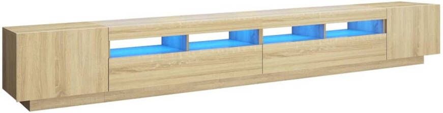The Living Store vidaXL Tv-meubel met LED-verlichting 300x35x40 cm sonoma eikenkleurig Tv-meubel Salontafel Houten Meubilair Led Verlichting Rgb Verlichting