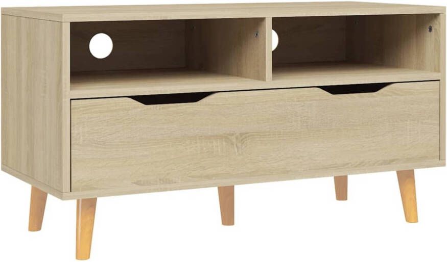 The Living Store TV-meubel Sonoma eiken 90 x 40 x 48.5 cm stevig en praktisch