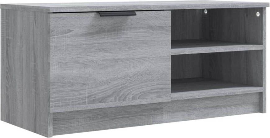 The Living Store TV-meubel Sonoma eiken grijs 80 x 35 x 36.5 cm praktisch meubel met opbergruimte