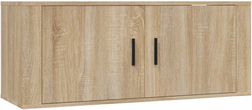 The Living Store TV-meubel Sonoma Eiken Wandgemonteerd 100 x 34.5 x 40 cm Bewerkt hout